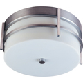 Maxim Luna LED E26 2-Light 11" Wide Brushed Metal Outdoor Flush Mount Light 65217WTBM
